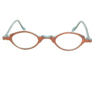 Anne et Valentin PIOU 8L Eyeglasses Frames Teal Orange Made in France Oval Small